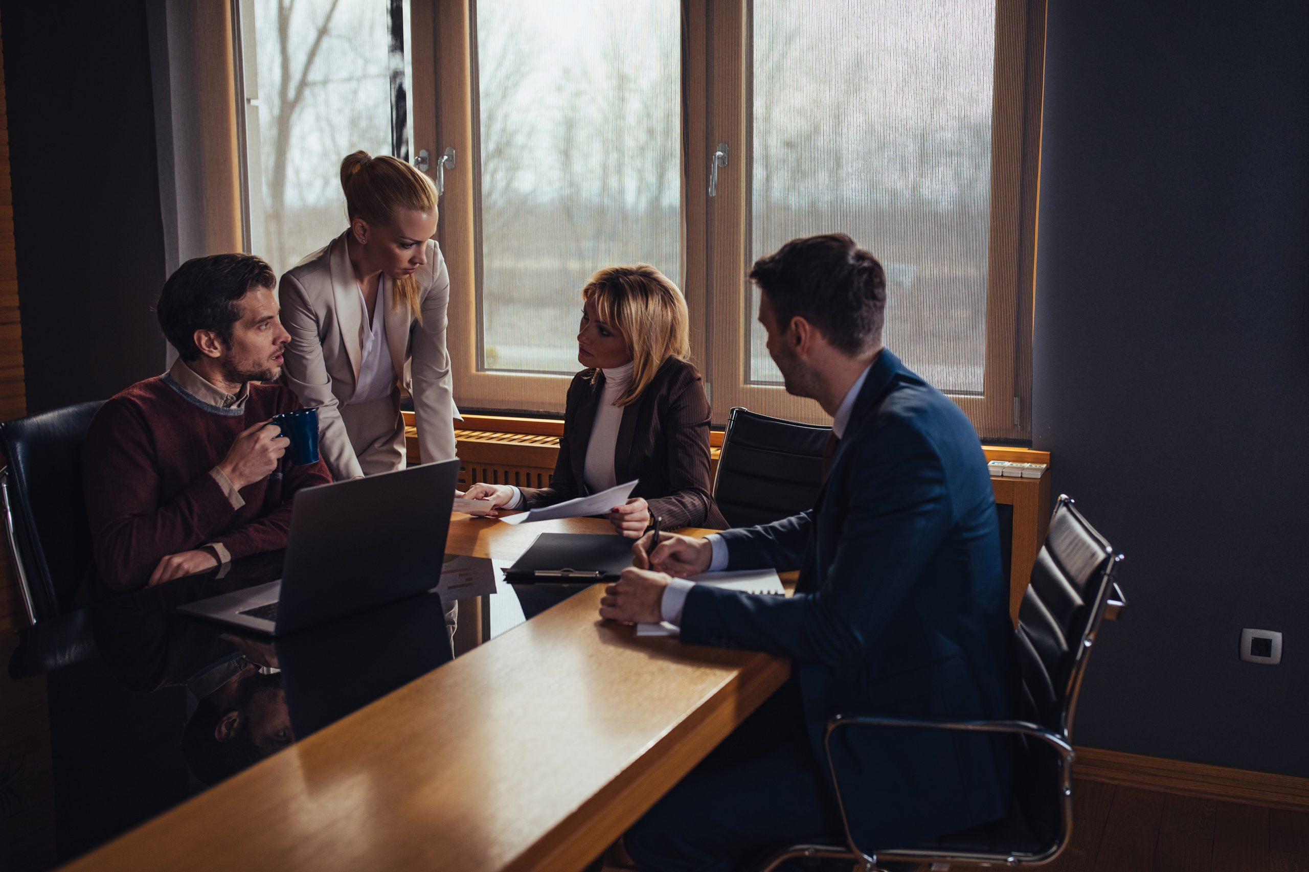 Group of colleagues working together in an office